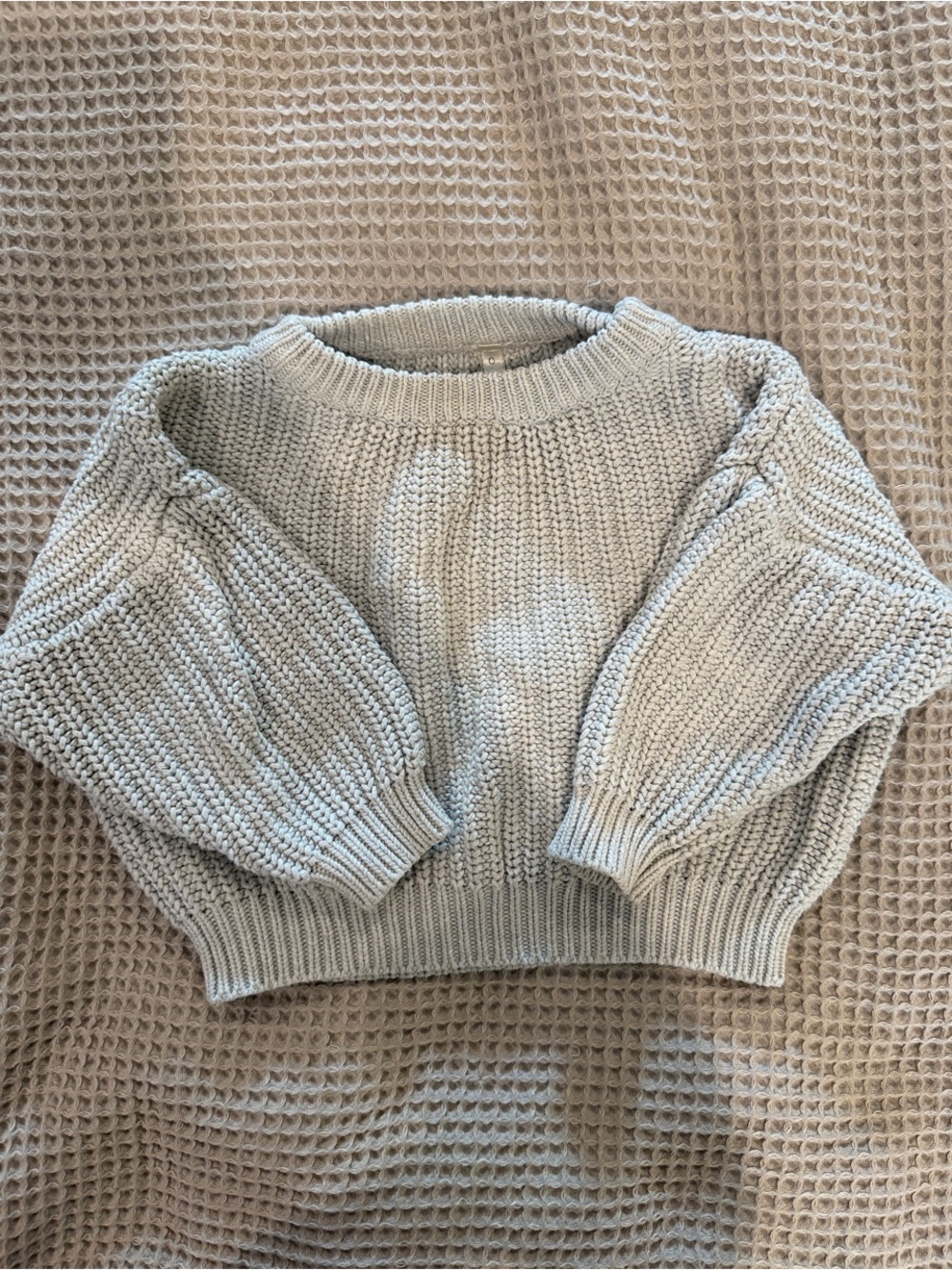 Cozy Neutral Knit Balloon-Sleeve Sweater
